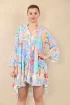 PRINTED BUTTON SMOCK DRESS (15089507598720)