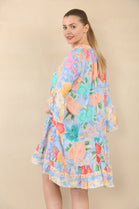 PRINTED BUTTON SMOCK DRESS (15089507598720)
