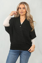 CAP SLEEVE BUTTON KNIT JUMPER (15091838091648)