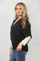 CAP SLEEVE BUTTON KNIT JUMPER (15091838091648)