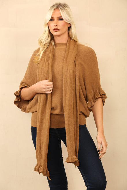 FRILL SCARF JUMPER (8780886540536) (14960813736320)