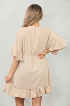 BOW GATHERED SMOCK DRESS (15091820626304)