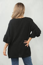 FRILL SLEEVE OVERSIZED TOP (15091773473152)