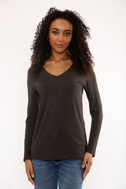 BASIC LONG SLEEVE V-NECK VEST (15351250878848)