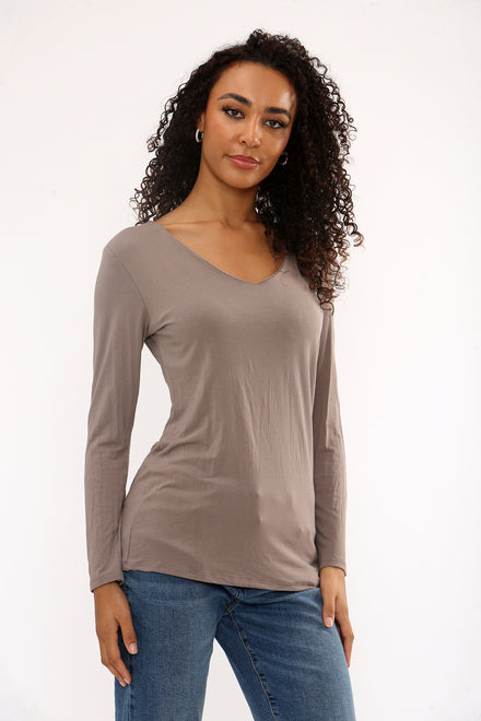 BASIC LONG SLEEVE V-NECK VEST (15351248814464)