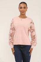 FLORAL LACE SLEEVE JUMPER (15287576363392)
