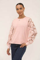 FLORAL LACE SLEEVE JUMPER (15287576363392)
