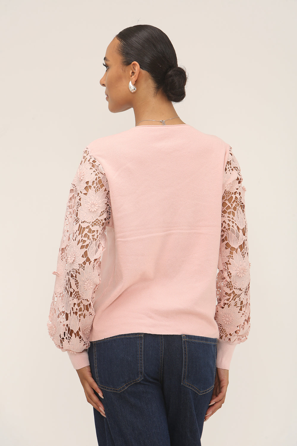 FLORAL LACE SLEEVE JUMPER (15287576363392)