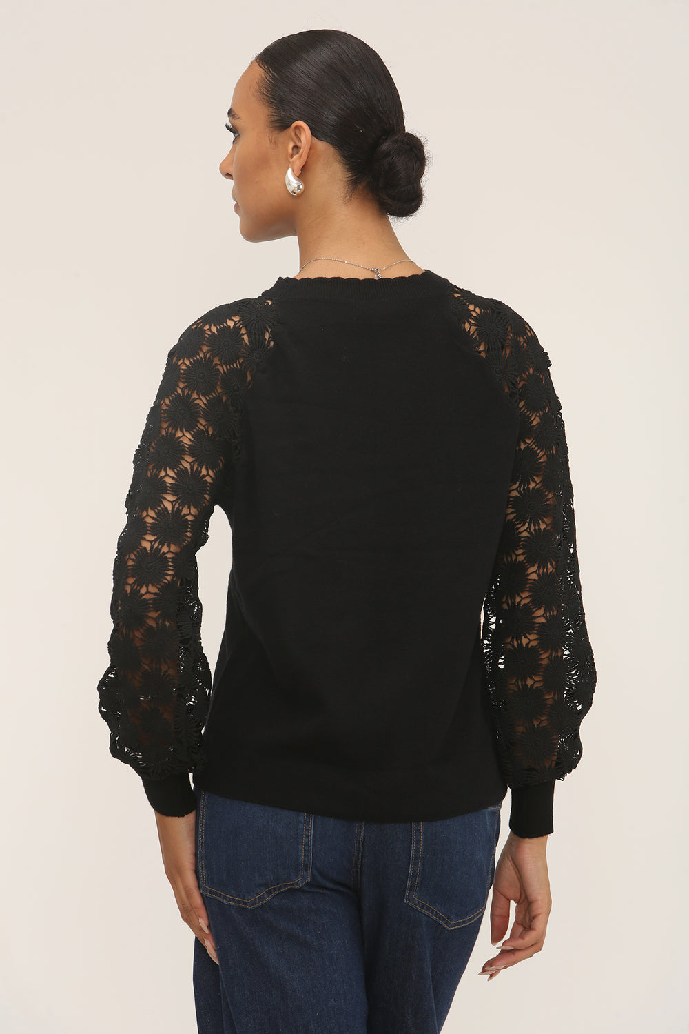 FLORAL SMALL PATTERN SLEEVE JUMPER (15297325498752)