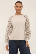 FLORAL SMALL PATTERN SLEEVE JUMPER (15297313407360)