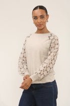 FLORAL SMALL PATTERN SLEEVE JUMPER (15297313407360)