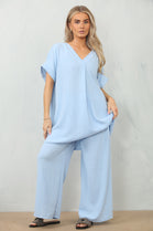 CAP SLEEVE V-NECK LOUNGEWEAR (15121763074432)