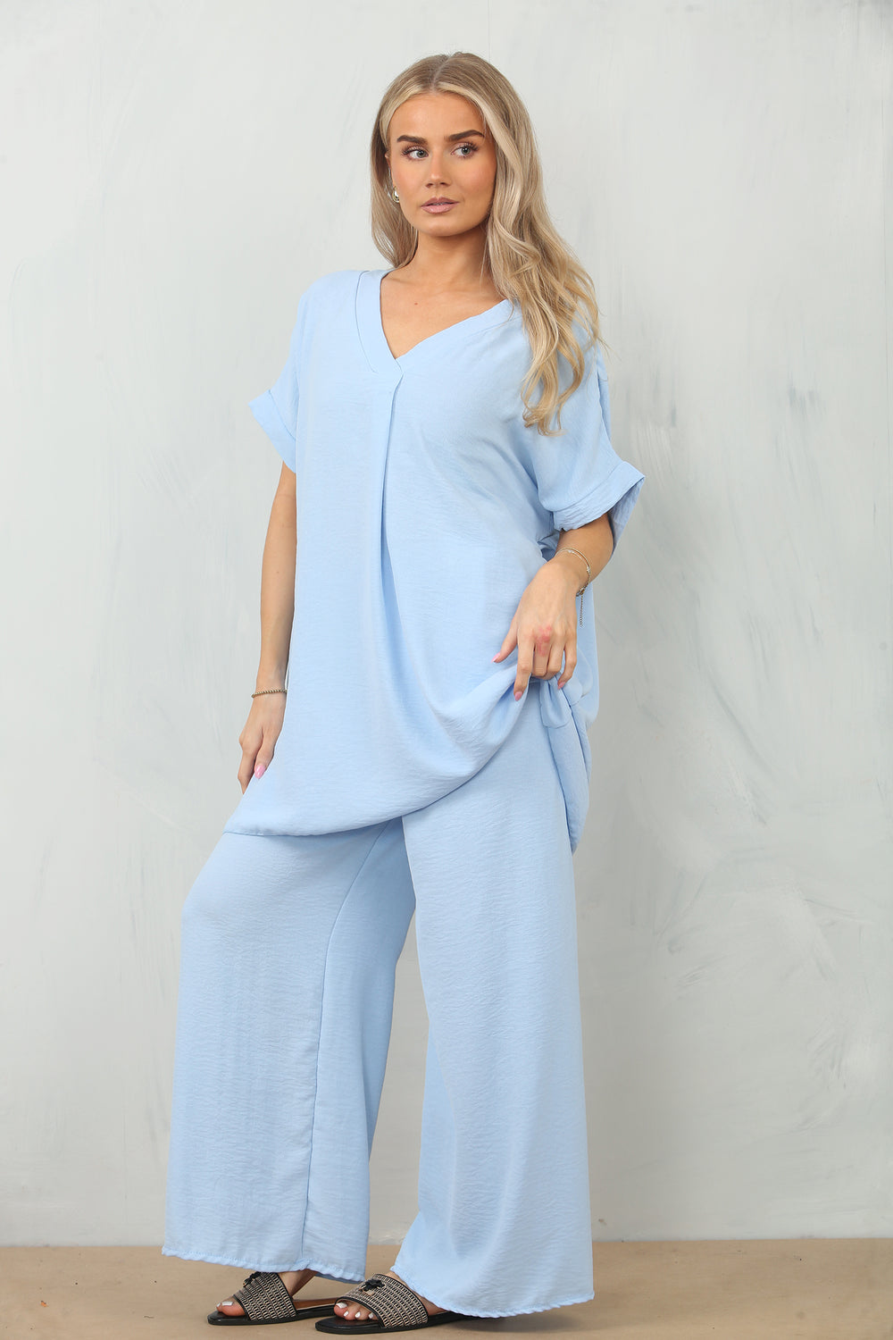CAP SLEEVE V-NECK LOUNGEWEAR (15121763074432)