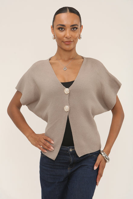 TWO GOLD BUTTON KNIT TOP (15298794094976)