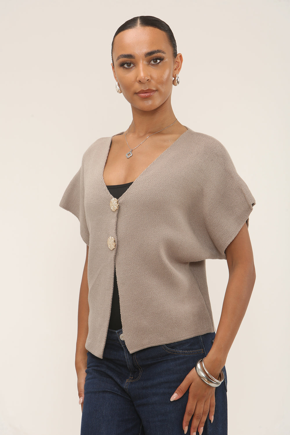 TWO GOLD BUTTON KNIT TOP (15298794094976)