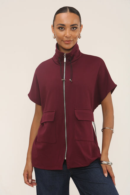 ZIP DETAIL SLEEVELESS JACKET (15298740224384)