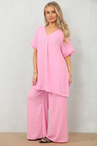 CAP SLEEVE V-NECK LOUNGEWEAR (15121772675456)