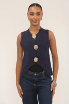 SIENNA BIG GOLD BUTTON KNIT WAISTCOAT (15287825170816)