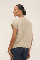 GOLD STAR BUTTON KNITTED WIAST COAT (15297290600832)