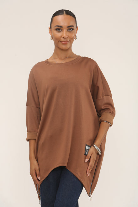 OVERSIZED SIDE ZIP SWEAT (15287280435584)