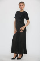 SEQUIN TOP WITH BOTTOM PLEATED DRESS