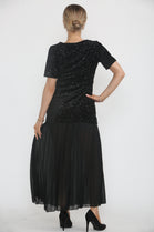 SEQUIN TOP WITH BOTTOM PLEATED DRESS