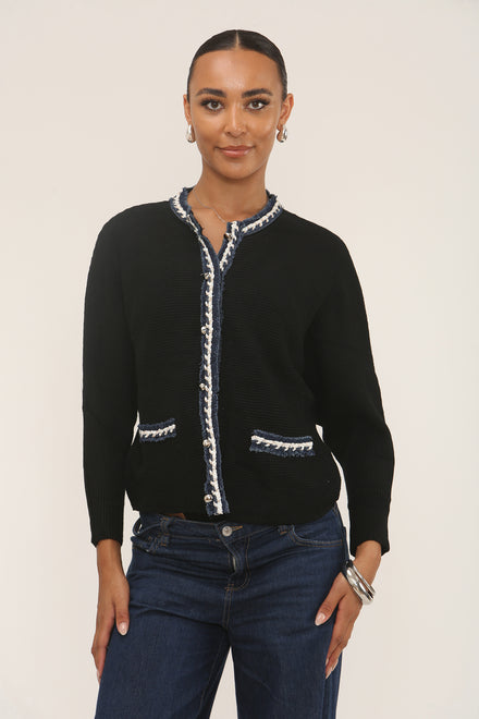 CARLY DENIM TRIM RIB BUTTON JUMPER (15287717069184)