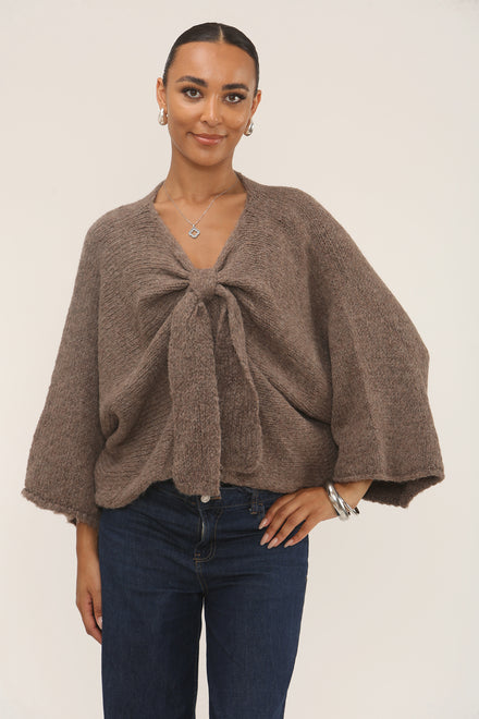 BOW PLAIN KNIT JUMPER (15298872082816)