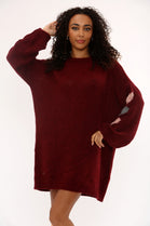 HEART SLEEVE KNIT JIMPER DRESS (15351268540800)