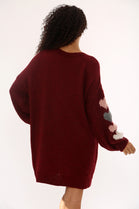 HEART SLEEVE KNIT JIMPER DRESS (15351268540800)