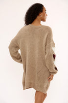 HEART SLEEVE KNIT JIMPER DRESS (15351274733952)