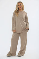 GOLD BUTTON SLEEVE LOUNGE SET (15357063364992)