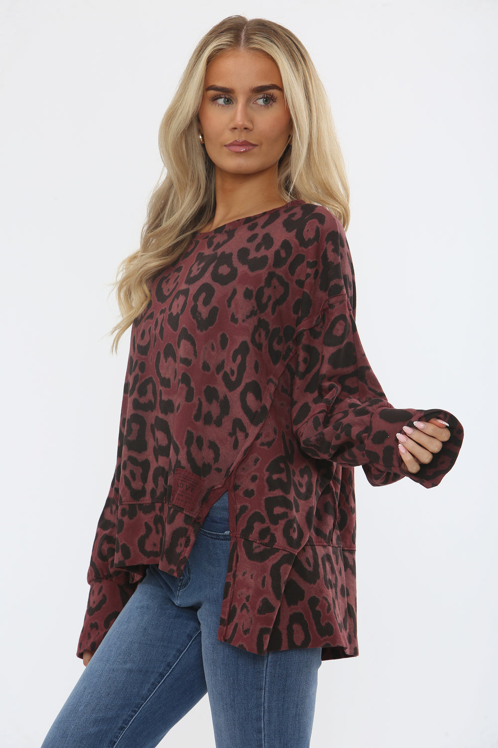 SIDE SLIT LEOPARD SWEAT (15361034977664)