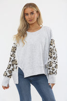 LEOPARD SLEEVE SWEAT (15357190439296)