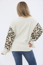 LEOPARD SLEEVE SWEAT (15357180805504)