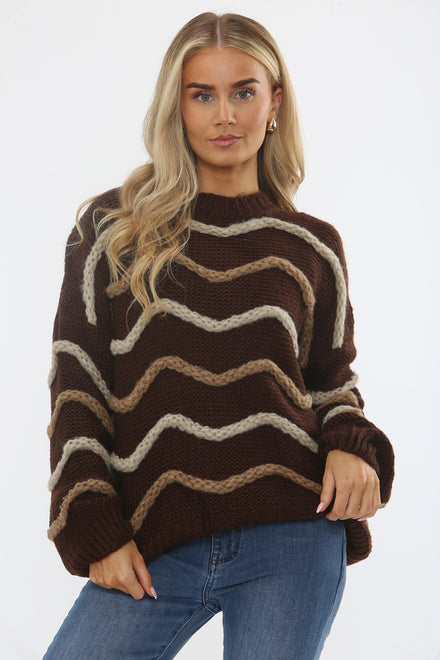 KNITTED ZIG ZAG JUMPER (15361042973056)
