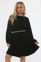 PEARL BELTED GLITTER DRESS (15361046249856)