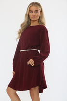 PEARL BELTED GLITTER DRESS (15361045987712)