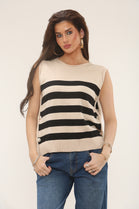 STRIPE GOLD BUTTON TANK TOP (15302377603456)