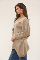WATERFALL VNECK KNIT TOP (15302577422720)