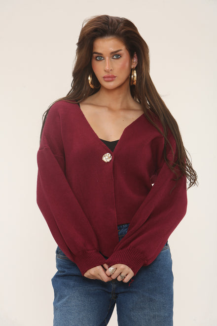 PUFF SLEEVE GOLD BUTTON TOP (15302489407872)