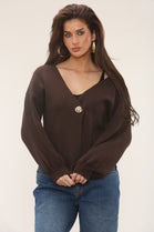 PUFF SLEEVE GOLD BUTTON TOP (15302485803392)