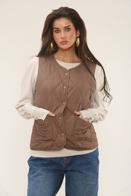DAIMOND QUILTED WAIST COAT (15310245888384)