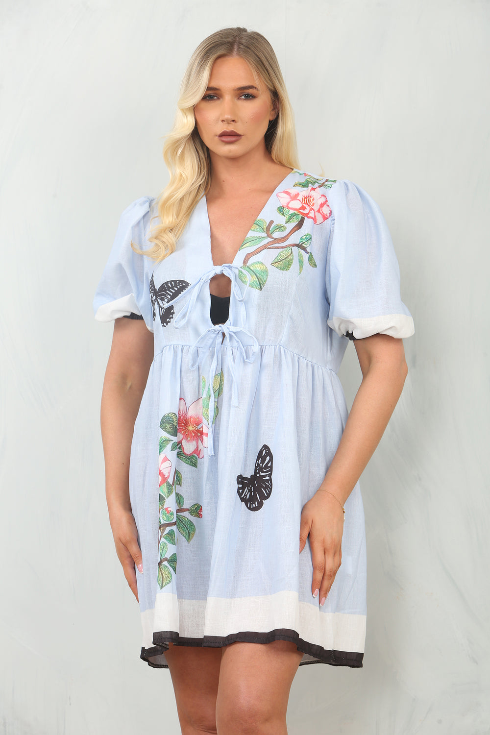 PRINTED BOW DRESS (15137397408128)
