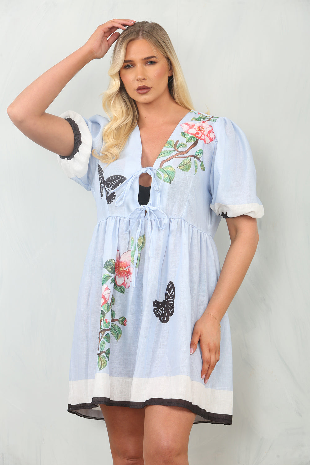 PRINTED BOW DRESS (15137397408128)
