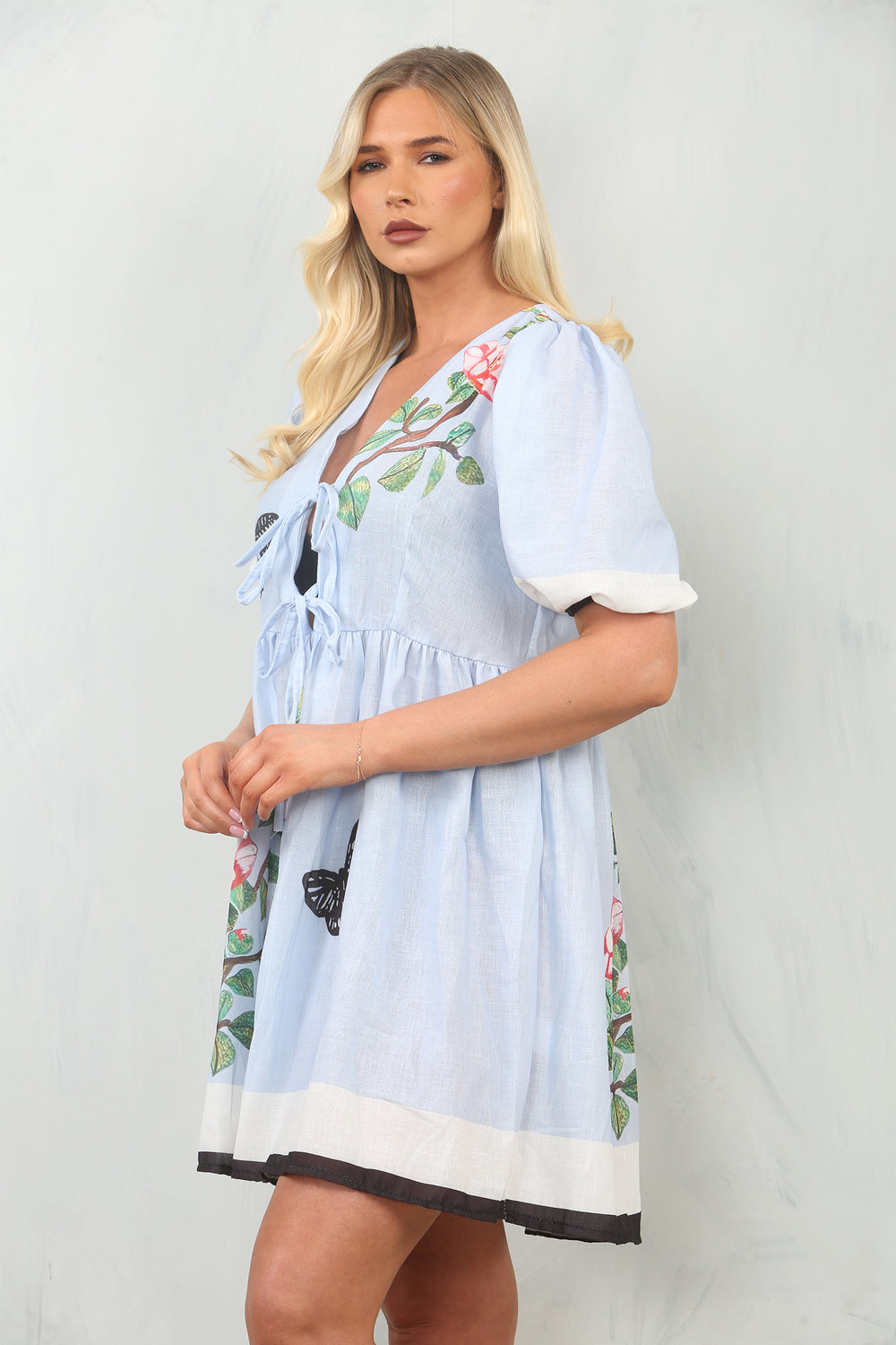 PRINTED BOW DRESS (15137397408128)