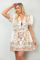 PRINTED BOW DRESS (15137399013760)