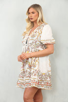 PRINTED BOW DRESS (15137399013760)