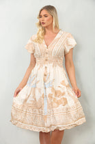 PRINTED BUTTON DETAIL DRESS (MIXED COLOUR PACK) (15137295663488)