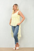 PAISLEY CROCHET HIGH LOW VEST (15135100273024)